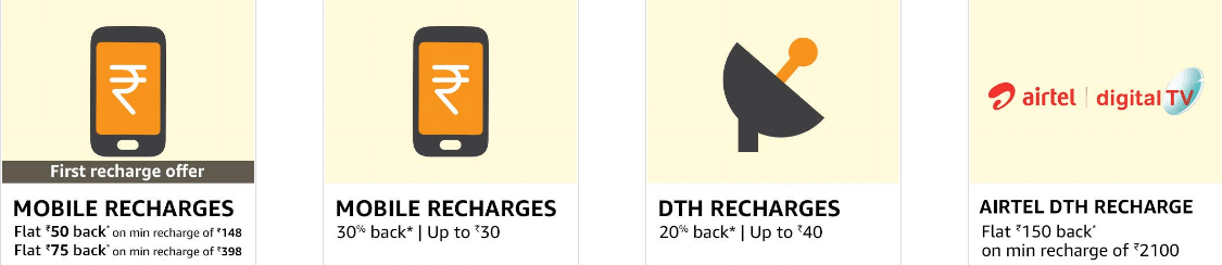 Amazon Mobile & DTH Recharge Offers