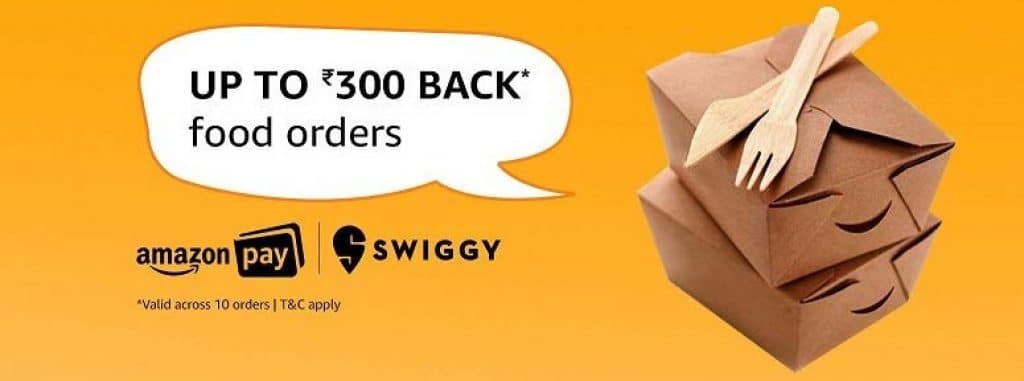 Amazon Pay Swiggy Offers cashback Offer Details