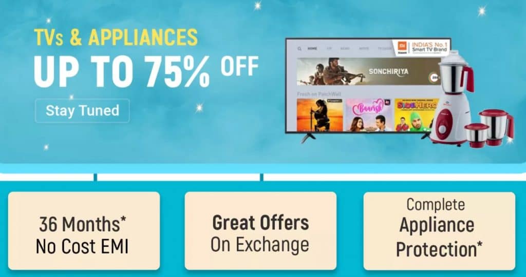 Flipkart Big Billion Days Offers on TVs & Appliances