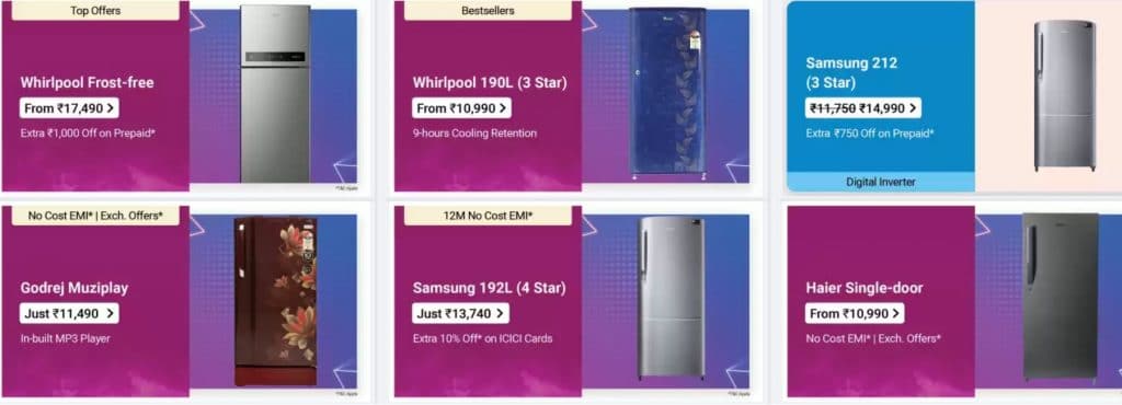 Flipkart Offers on Refrigerators