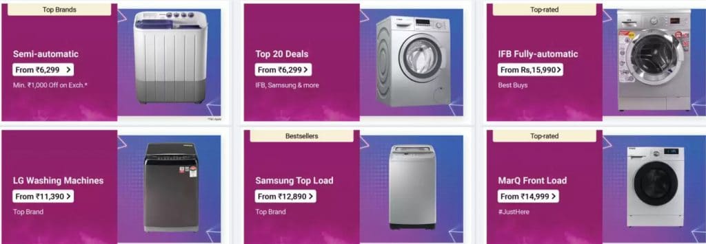 Flipkart Offers on Washing Machines