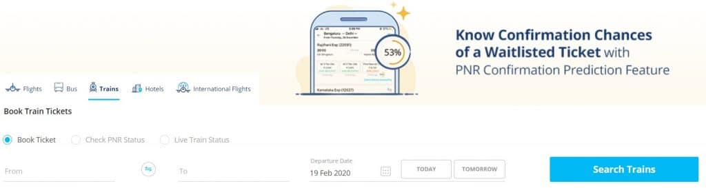 Paytm train ticket booking