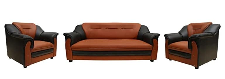 Sekar Lifestyle 3+1+1 Dual Tone Polyurethane Sofa Set for living room