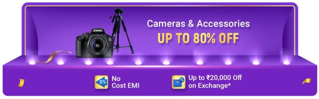 Flipkart big billion days offer on Cameras